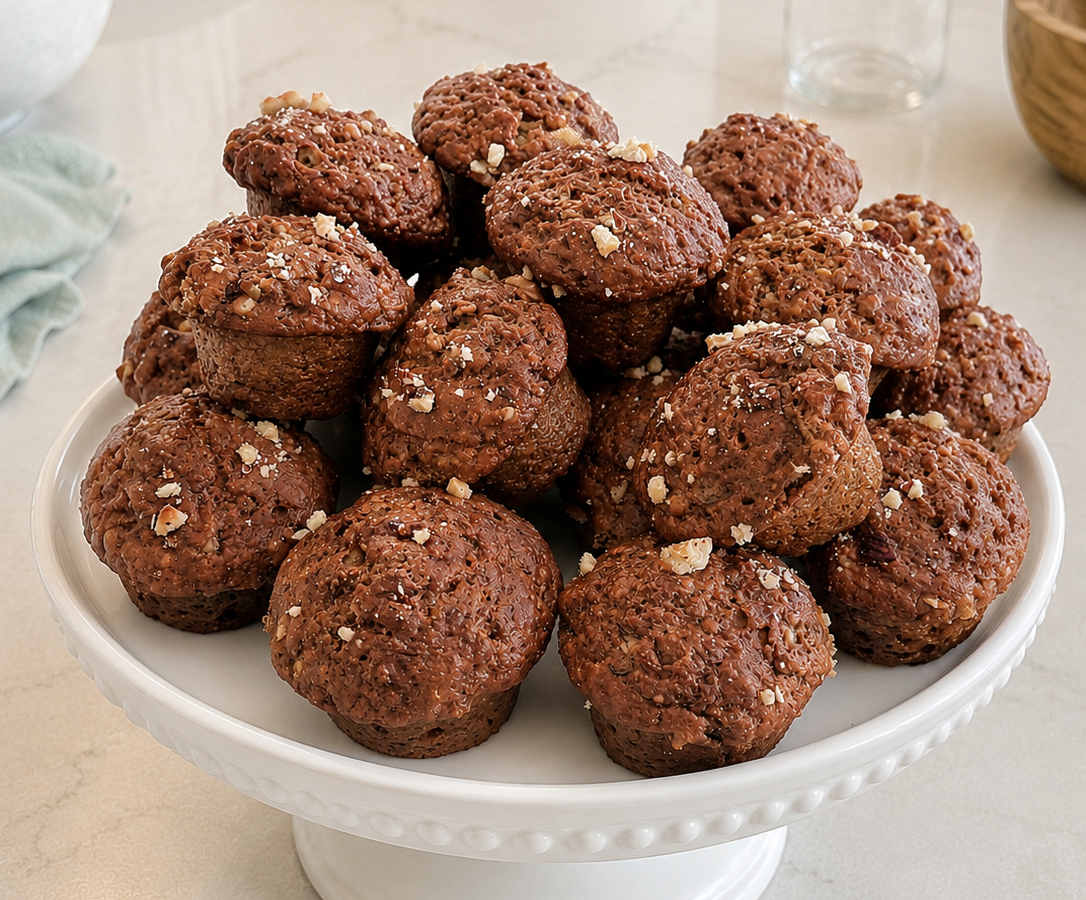 Honey Nutty Banana Mini Muffins (No Refined-Sugar)