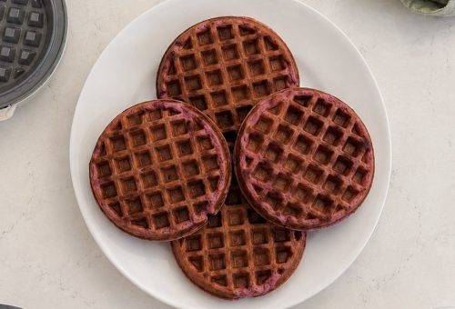 Purple Sweet Potato Waffles