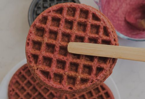 Strawberry Beet Waffles