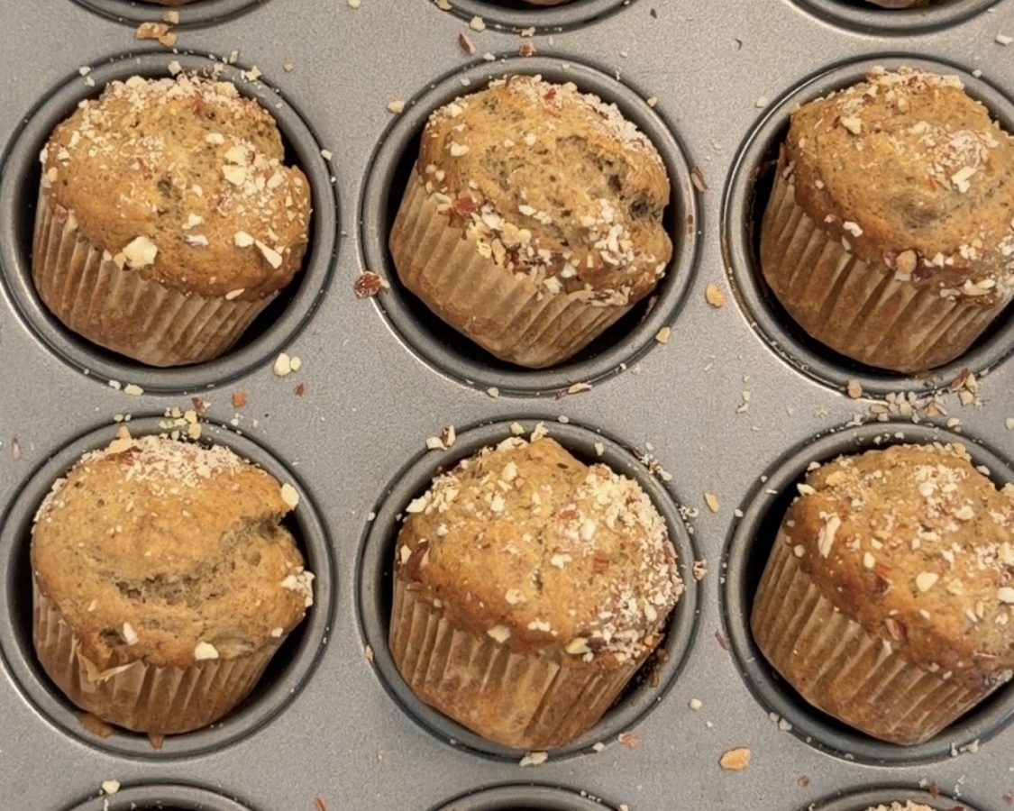 Banana Almond Mini Muffins (No Refined-Sugar)